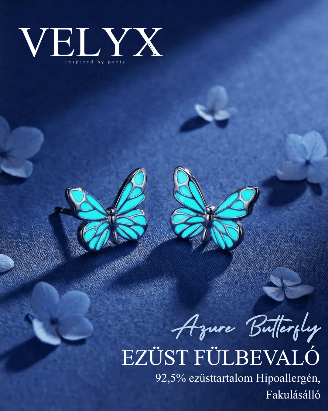 VELYX – Azure Butterfly Kollekció - Fülbevaló - VELYX